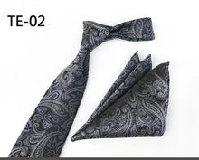 Load image into Gallery viewer, Luxury Men's Ties with Pocket Square & Cufflinks