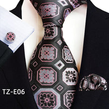 Load image into Gallery viewer, Luxury Men's Ties with Pocket Square & Cufflinks