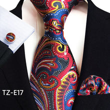 Load image into Gallery viewer, Luxury Men's Ties with Pocket Square & Cufflinks