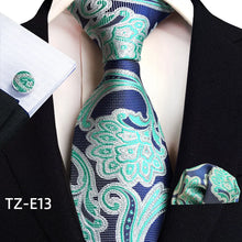 Load image into Gallery viewer, Luxury Men's Ties with Pocket Square & Cufflinks