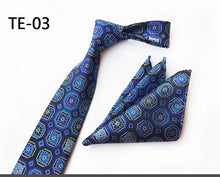 Load image into Gallery viewer, Luxury Men's Ties with Pocket Square & Cufflinks