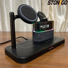 Load image into Gallery viewer, Magnetic Wireless Charging Stand for iPhone 15/14/13/12, iWatch Ultra/8/7/6/5, AirPods 3/2/Pro, Samsung