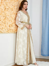 Load image into Gallery viewer, embroidered round neck abaya