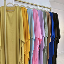 Load image into Gallery viewer, Satin Butterfly Abaya with Inside Belt
