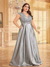 Load image into Gallery viewer, Plus Size Luxury Satin Evening Dress