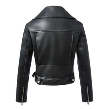 Load image into Gallery viewer, Black Animal Friendly Leather Jacket (Zippers & Belt)