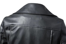 Load image into Gallery viewer, Black Animal Friendly Leather Jacket (Zippers & Belt)