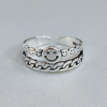 Load image into Gallery viewer, Geometric Layer Smile Face Adjustable Rings