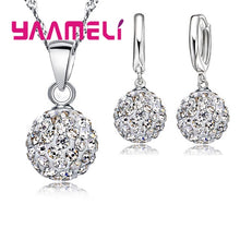 Load image into Gallery viewer, Silver Disco Sterling Earring Pendant Necklace Set