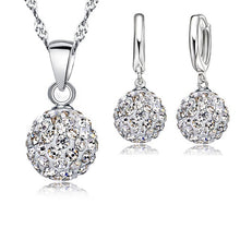Load image into Gallery viewer, Silver Disco Sterling Earring Pendant Necklace Set