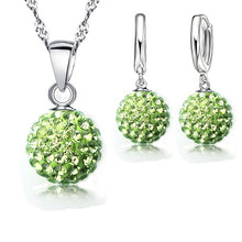 Load image into Gallery viewer, Silver Disco Sterling Earring Pendant Necklace Set