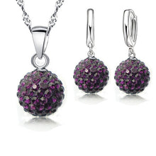 Load image into Gallery viewer, Silver Disco Sterling Earring Pendant Necklace Set
