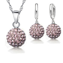 Load image into Gallery viewer, Silver Disco Sterling Earring Pendant Necklace Set