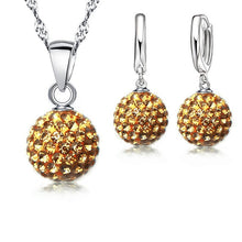 Load image into Gallery viewer, Silver Disco Sterling Earring Pendant Necklace Set