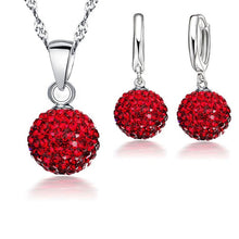 Load image into Gallery viewer, Silver Disco Sterling Earring Pendant Necklace Set