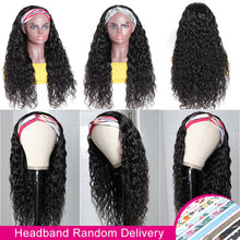 Load image into Gallery viewer, Human Hair Headband Scarf Wig