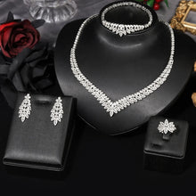 Load image into Gallery viewer, 4-piece Cubic Zirconia Bridal Jewelry Set
