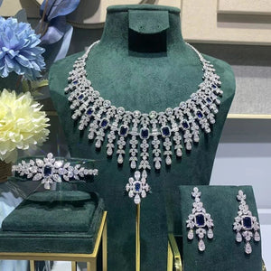 Famous Brand 4pcs Bridal Zirconia Full Jewelry Sets