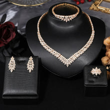 Load image into Gallery viewer, 4-piece Cubic Zirconia Bridal Jewelry Set
