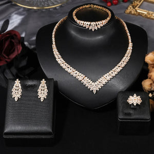 4-piece Cubic Zirconia Bridal Jewelry Set
