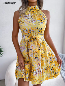 Sexy Floral Print Short Dress