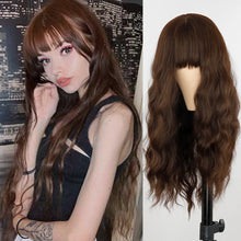 Load image into Gallery viewer, Synthetic Long Multi-Colour Curly Wig with Bangs

