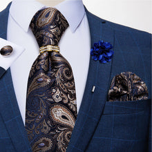 Load image into Gallery viewer, Men&#39;s Designer Tie Ring Hanky Cufflinks Set
