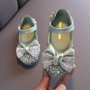 Rhinestone Bow Princess Dance Shoes
