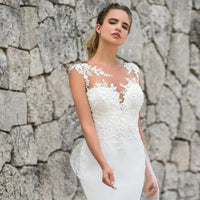 Sexy See-Through Back Sleeveless Mermaid Wedding Dress