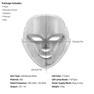 7 Color LED Facial Mask Light Photon Therapy