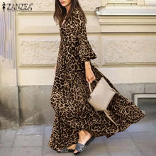 Load image into Gallery viewer, Long-Sleeve Leopard Dresses
