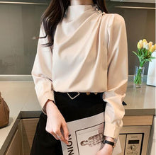 Load image into Gallery viewer, Puff Sleeve Satin  Shirt
