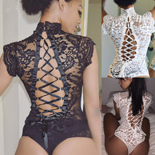 Load image into Gallery viewer, Full Lace See-through Lingerie Bodysuit
