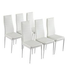 Load image into Gallery viewer, 7 Piece Dining Table Set 6 Chairs Glass Metal
