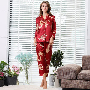 Couple Silk Satin Pajamas