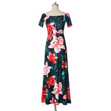 Sexy Floral Long Slit Dresses
