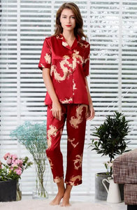 Couple Silk Satin Pajamas