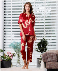 Couple Silk Satin Pajamas