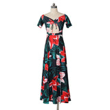 Sexy Floral Long Slit Dresses