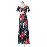 Sexy Floral Long Slit Dresses