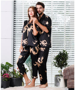 Couple Silk Satin Pajamas