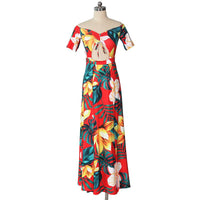 Sexy Floral Long Slit Dresses