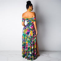 Sexy Floral Long Slit Dresses