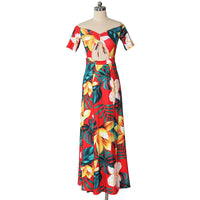 Sexy Floral Long Slit Dresses