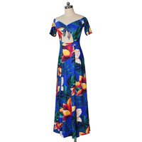 Sexy Floral Long Slit Dresses