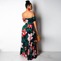 Sexy Floral Long Slit Dresses