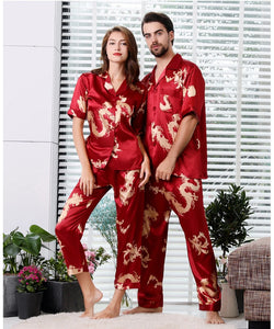 Couple Silk Satin Pajamas