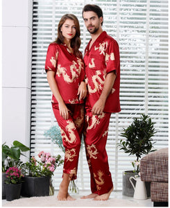 Couple Silk Satin Pajamas