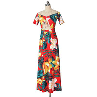 Sexy Floral Long Slit Dresses