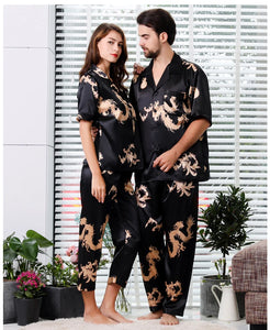 Couple Silk Satin Pajamas